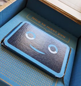 Mycroft smiley face upon opening the box